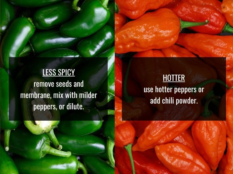 guide to adjust heat level of homemade hot sauce