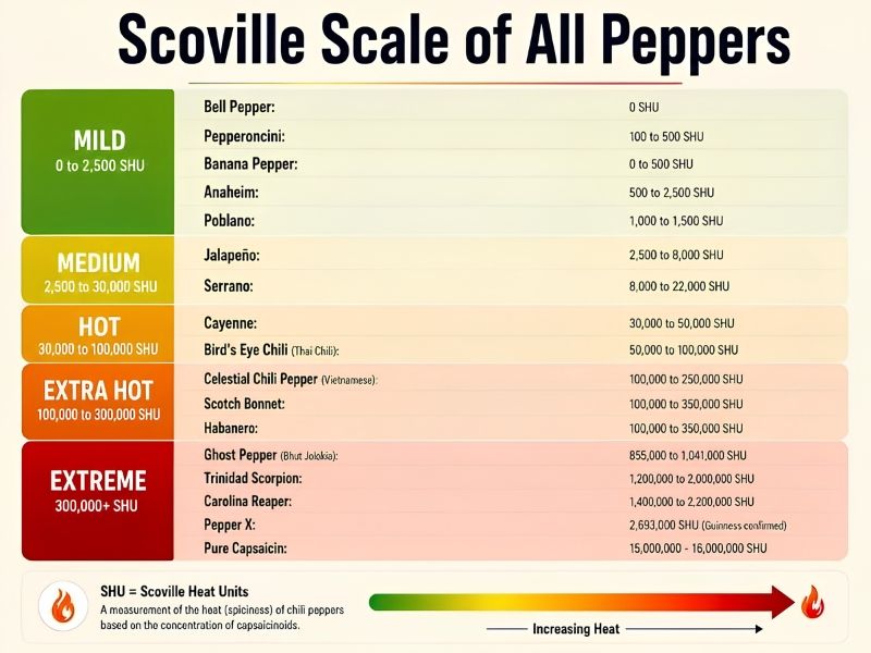 all peppers scoville scale