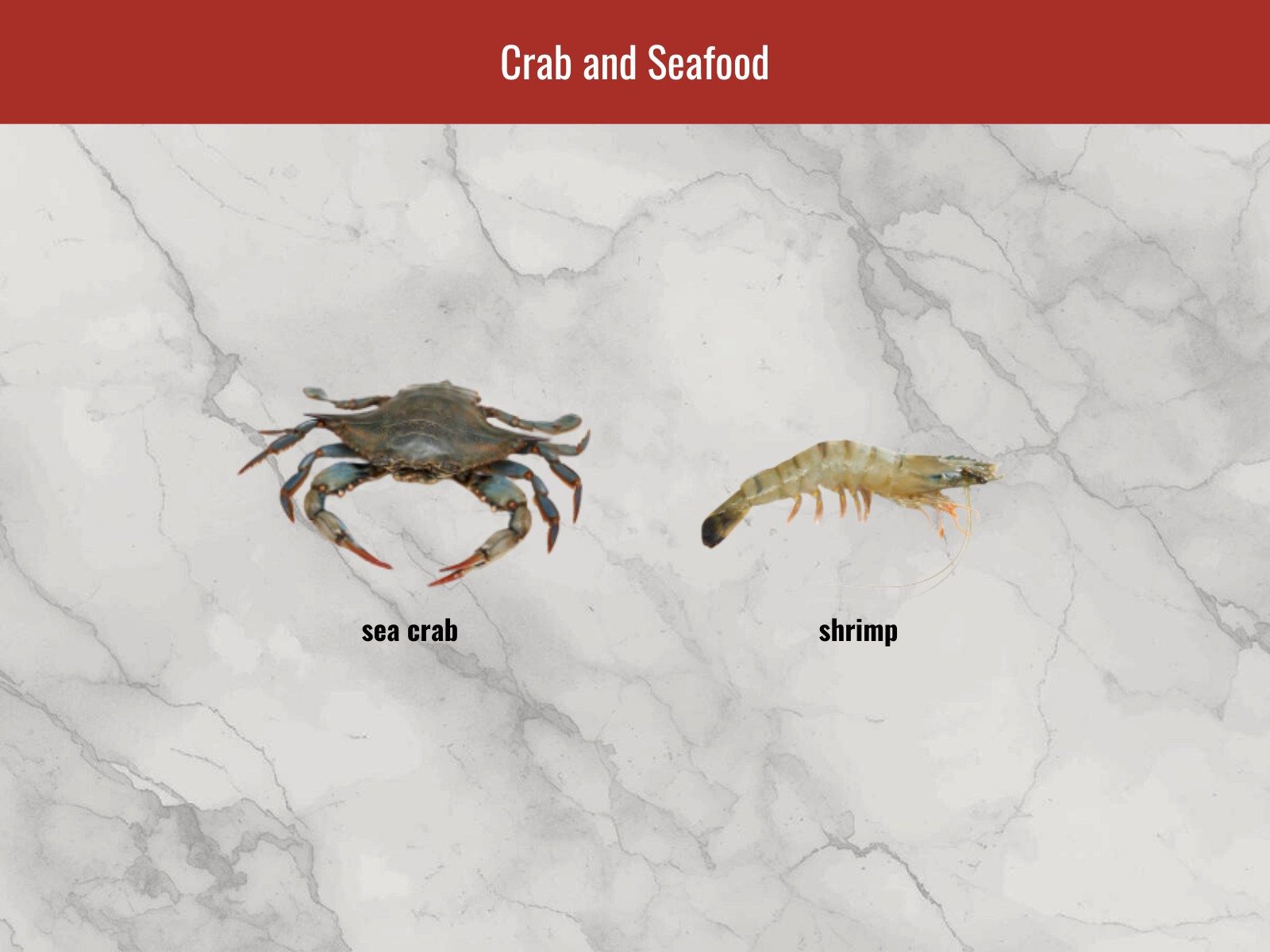 Crab and shrimp for banh canh cua