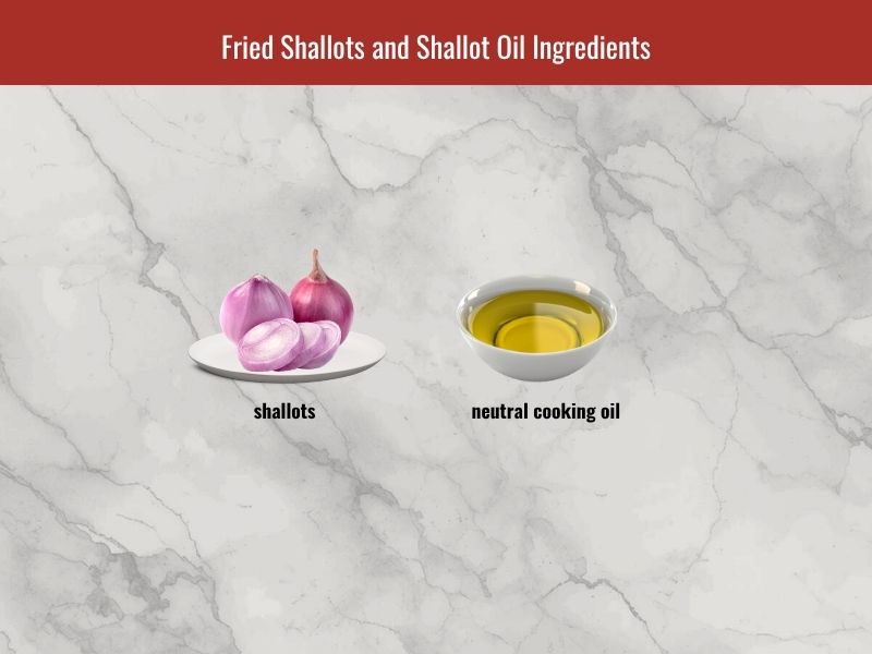 Minced shallots and cooking oil used to make crispy fried shallots and shallot oil for banh uot