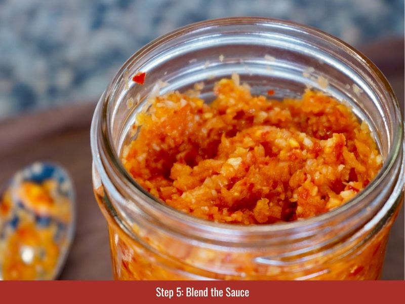 Mix fermented mash, roasted purée, and vinegar, then transfer to sterilized jars