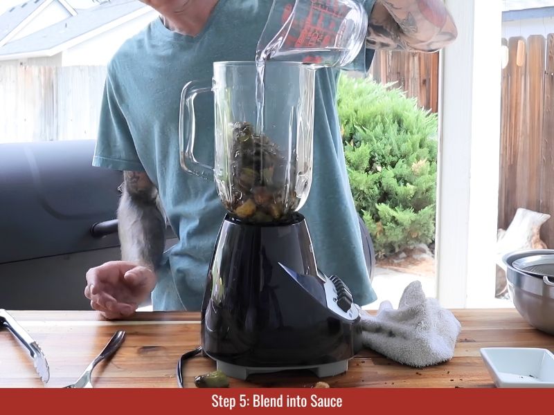 Blend with vinegar until smooth and strain if needed