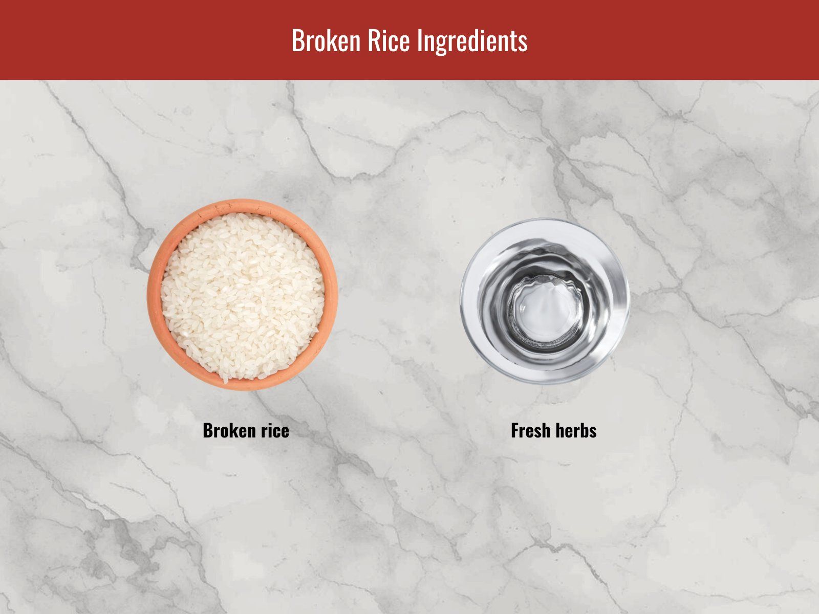 Broken rice grains for com tam