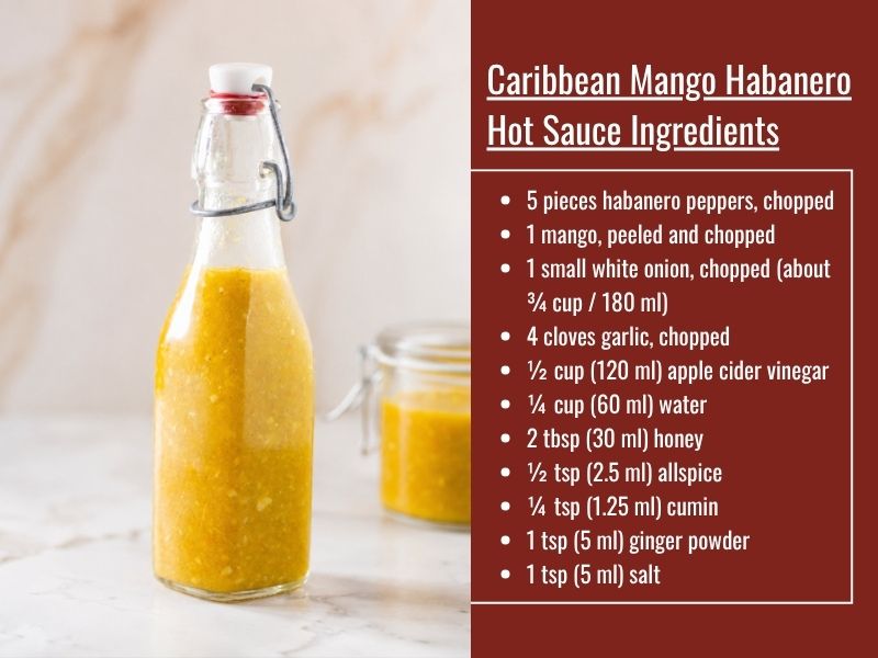 Mango habanero Caribbean hot sauce