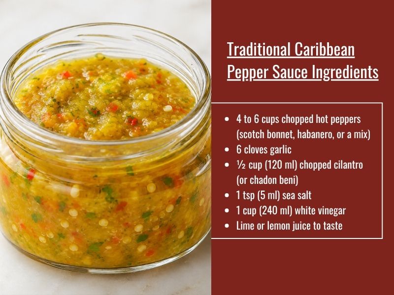 Traditional Caribbean pepper sauce