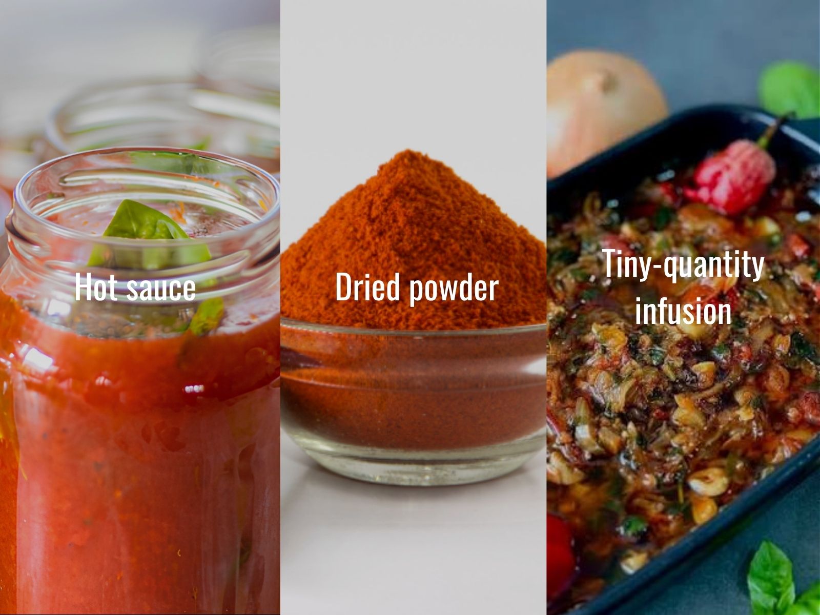 Carolina Reaper in hot sauces, powders, flakes, marinades, and stews
