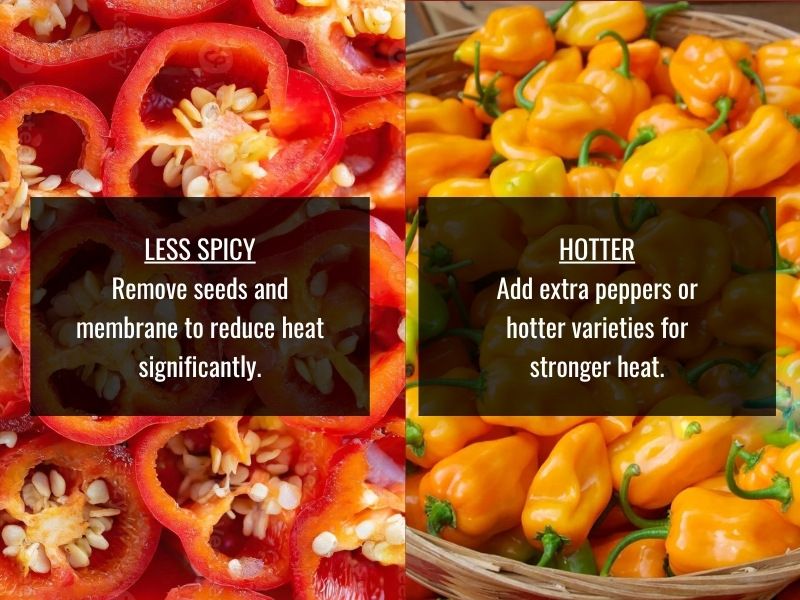 Adjust cayenne hot sauce heat level