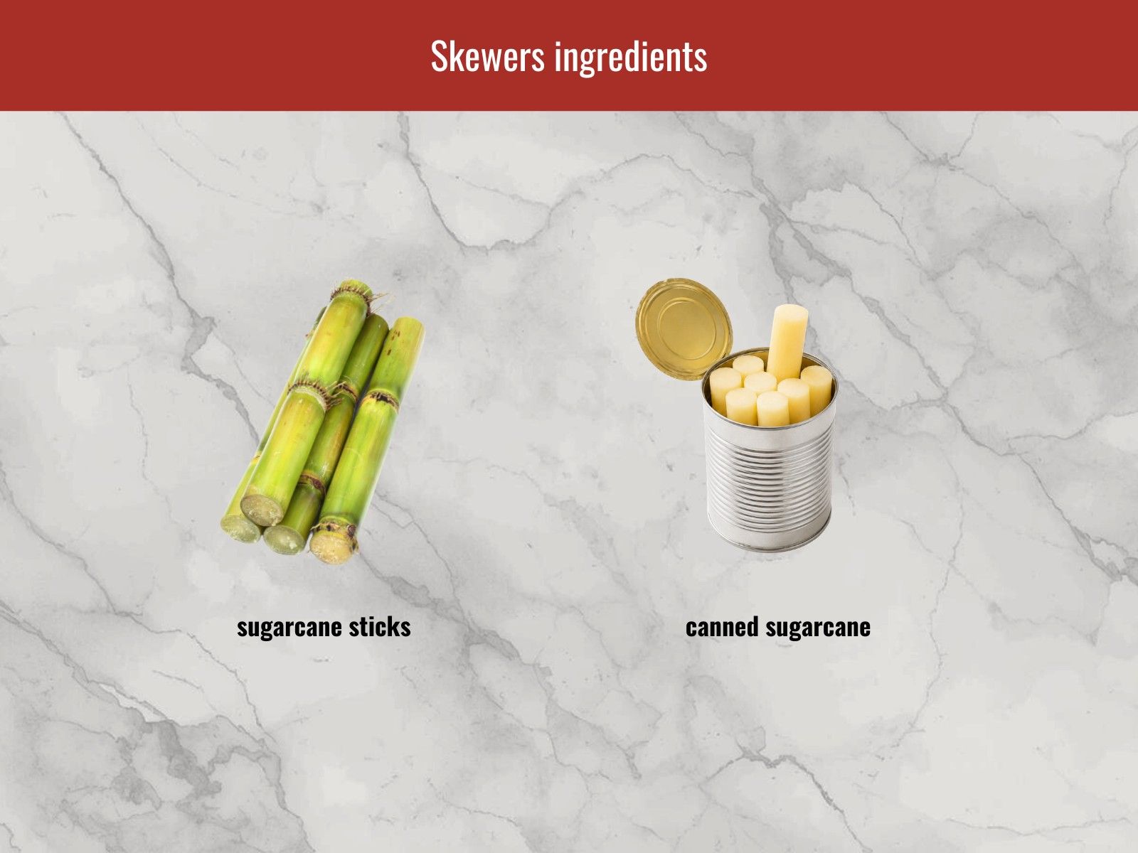 Sugarcane skewers for chao tom