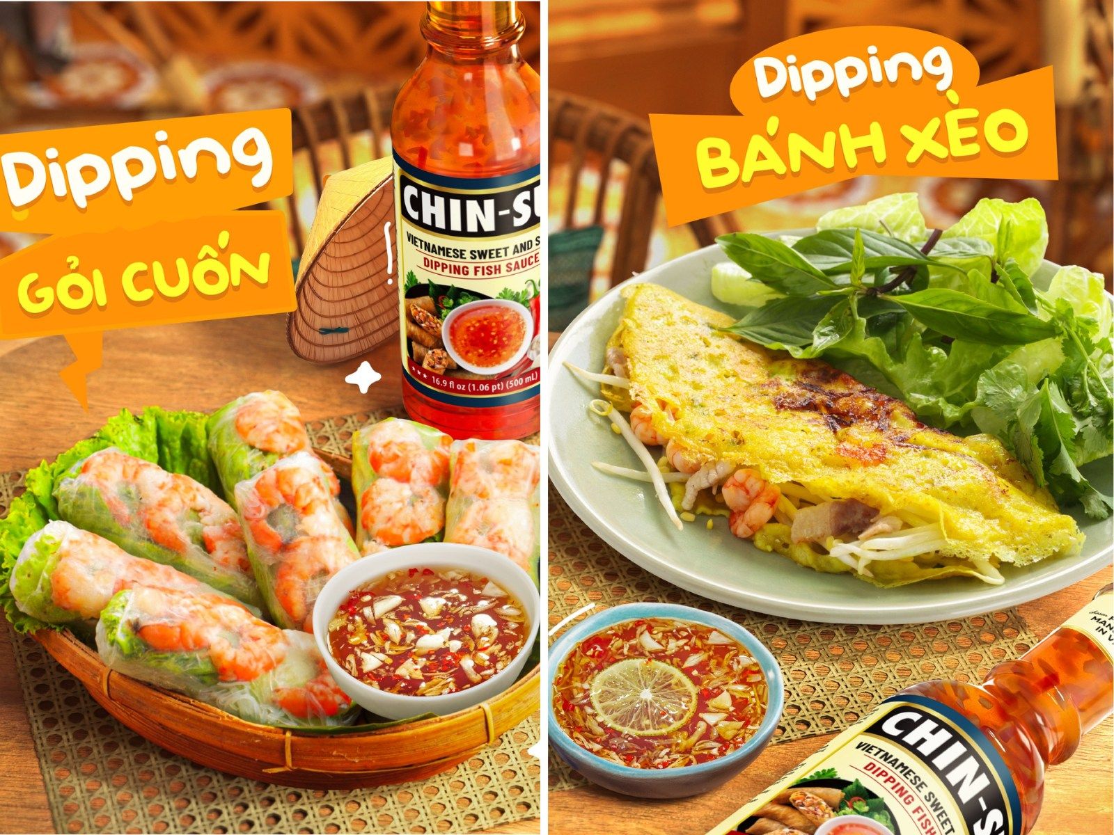 Bottle of CHIN-SU Vietnamese Sweet and Sour Dipping Fish Sauce, a ready-to-use nuoc cham product
