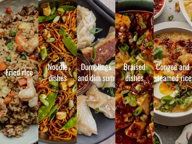Chinese hot sauce with noodles and dumplings