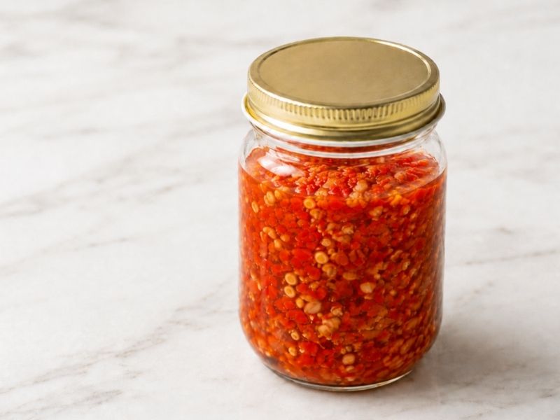 Chinese hot sauce with garlic and chili