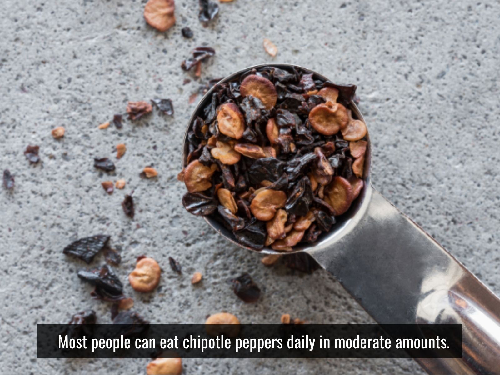 Moderate serving of chipotle pepper with food
