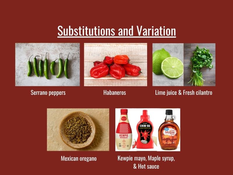 Substitute or Change in Creamy Hot Sauce