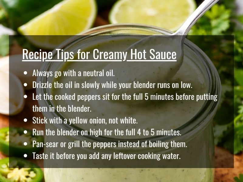 Recipe Tips for Creamy Hot Sauce