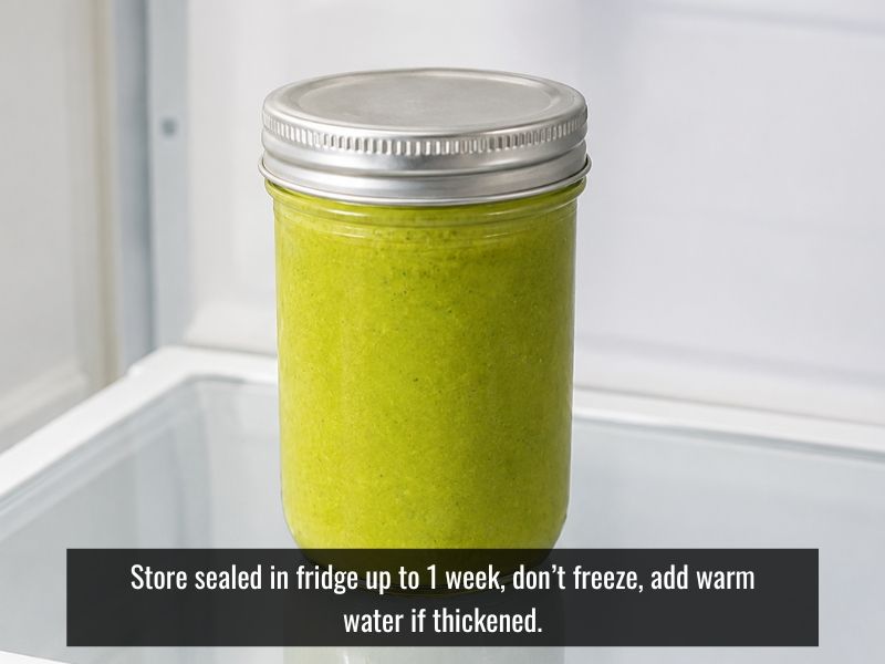 Creamy hot sauce stored in airtight squeeze bottle