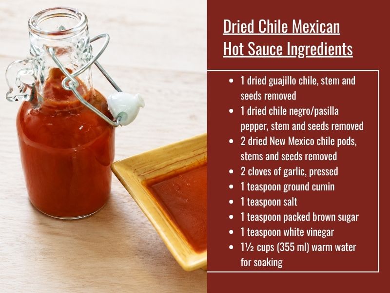 Dried chile Mexican hot sauce