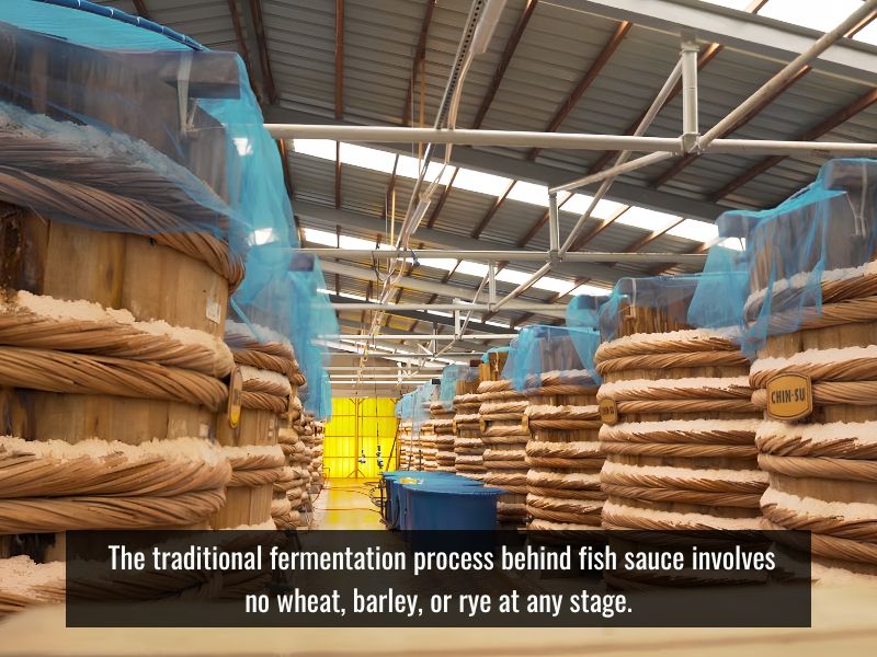 Fish sauce contains gluten when manufacturers add wheat-derived ingredients to the formula