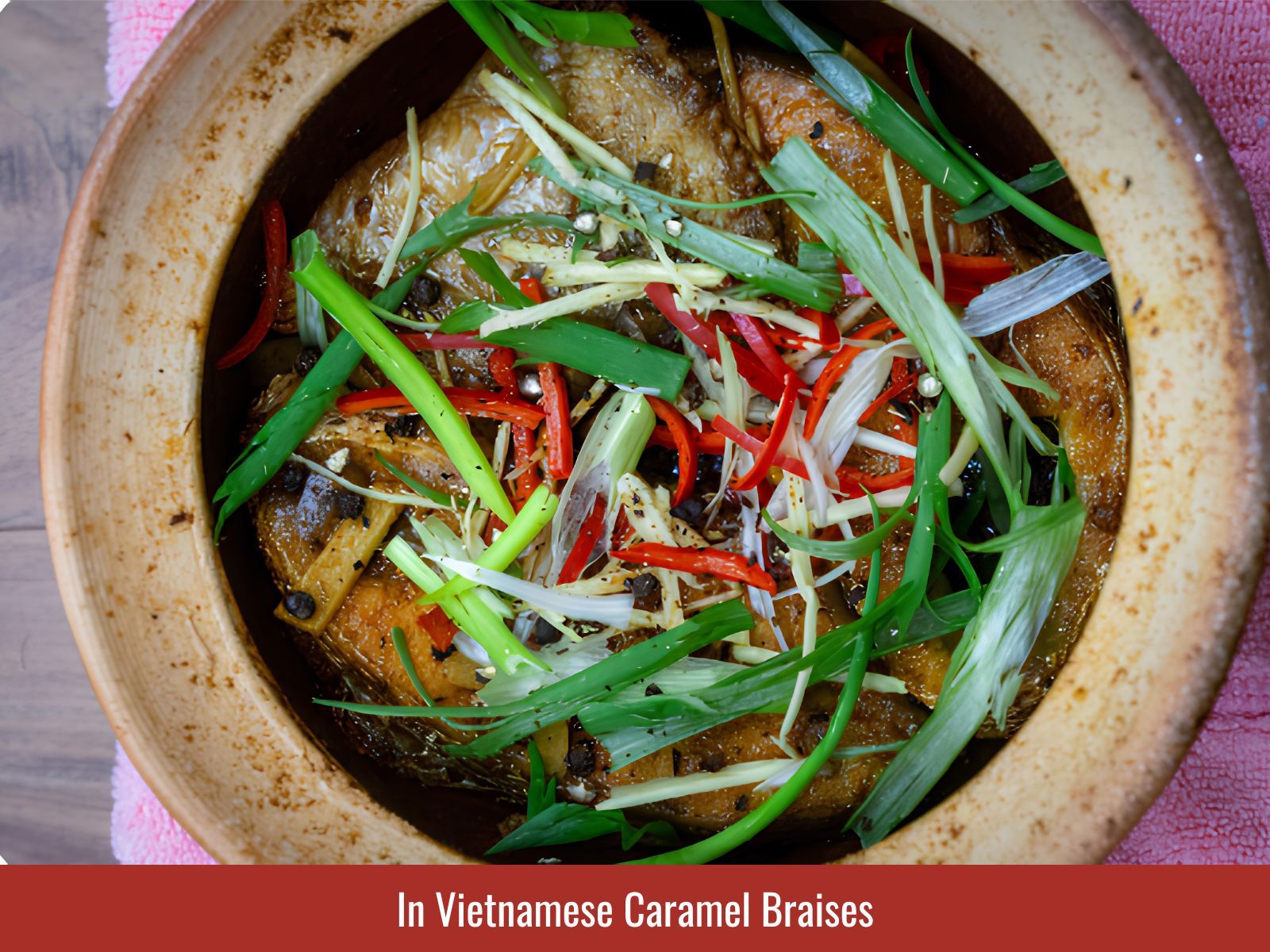 Vietnamese fish sauce caramel braise with fish in clay pot