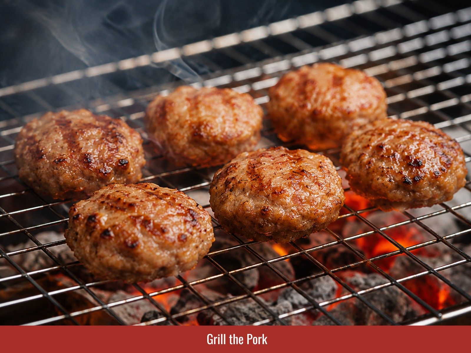 Charcoal-charred pork patties belly slices for bun cha