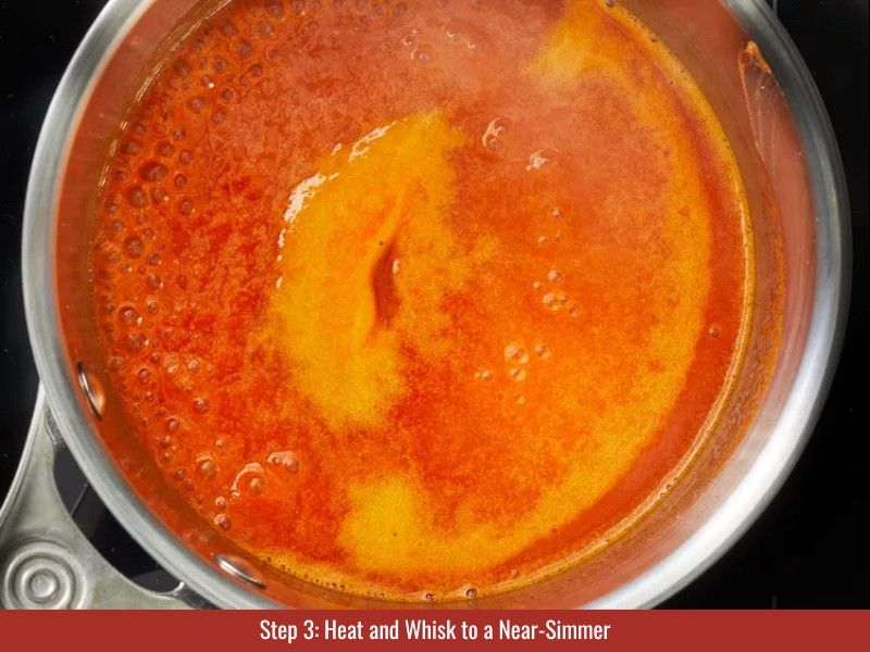 Whisk over medium heat, stopping before boiling to prevent separation