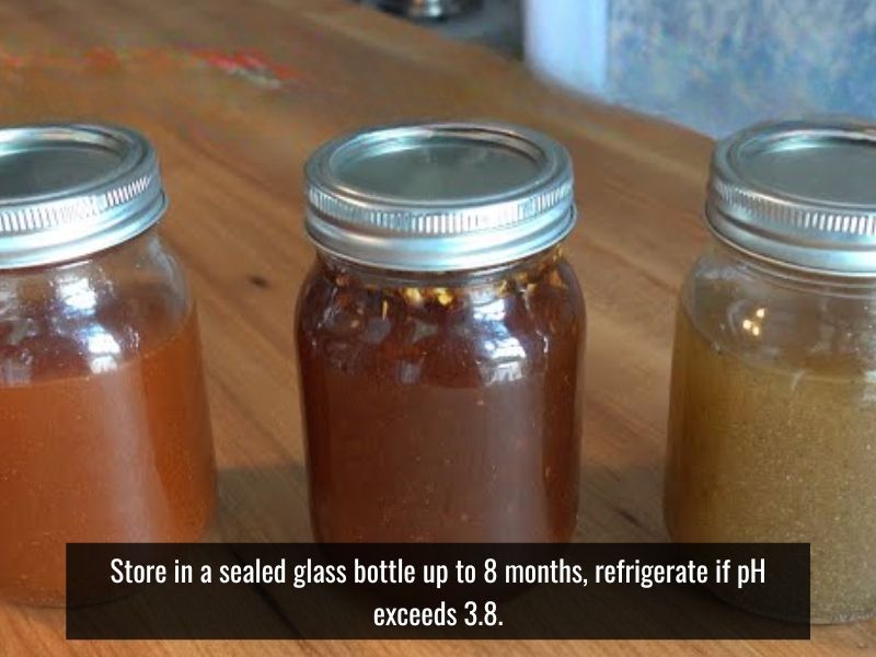 Store in a sealed glass container away from light; pH 3.8 allows storage for 8 months at room temperature