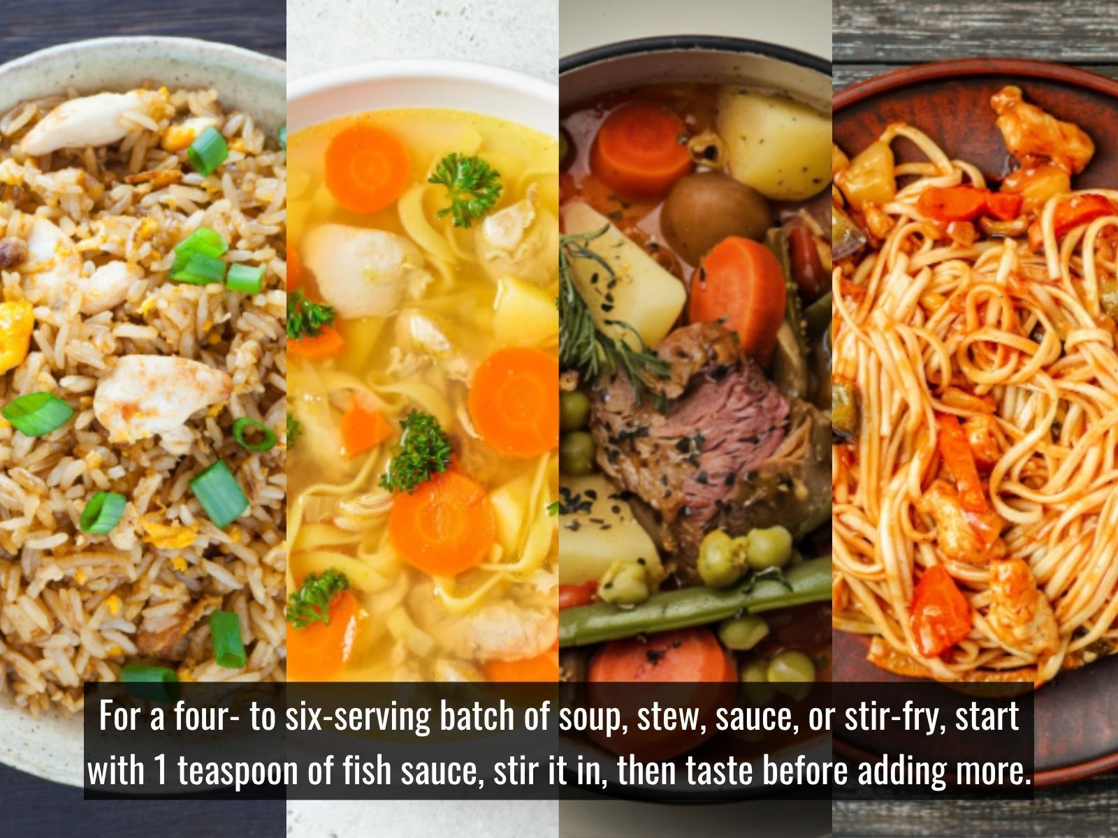 How much fish sauce to use in rice, soup, stew and noodles