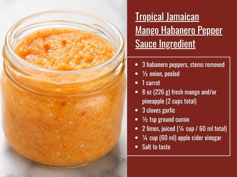 Tropical Jamaican mango habanero hot sauce