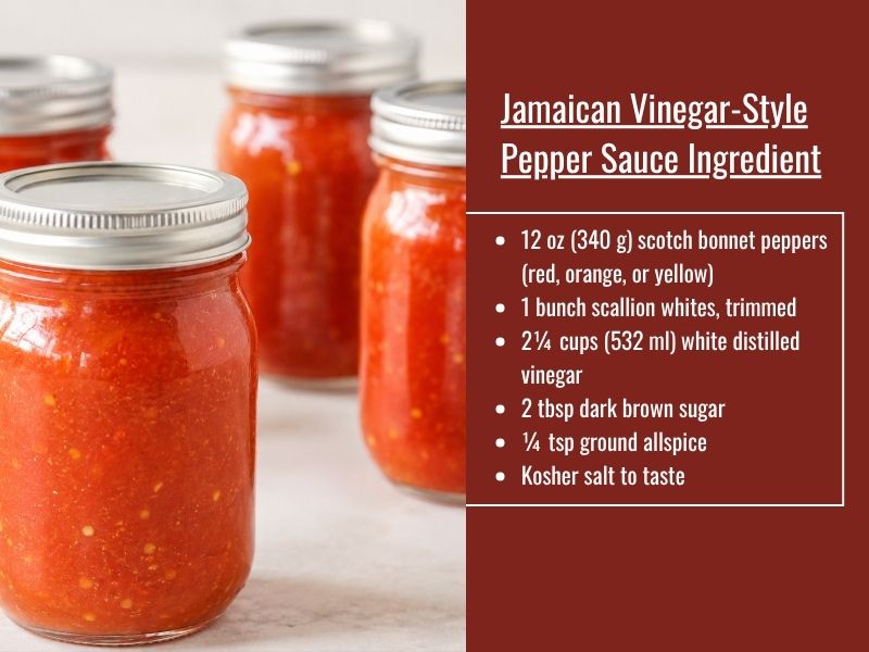 Jamaican vinegar-style hot sauce