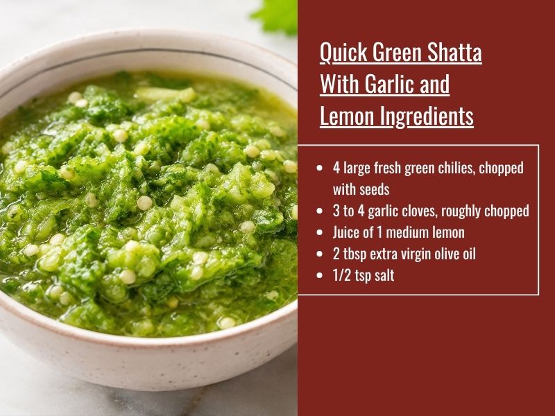 Green shatta with garlic and lemon