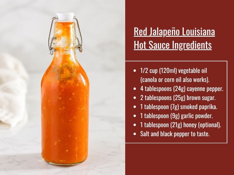 Red jalapeño Louisiana hot sauce