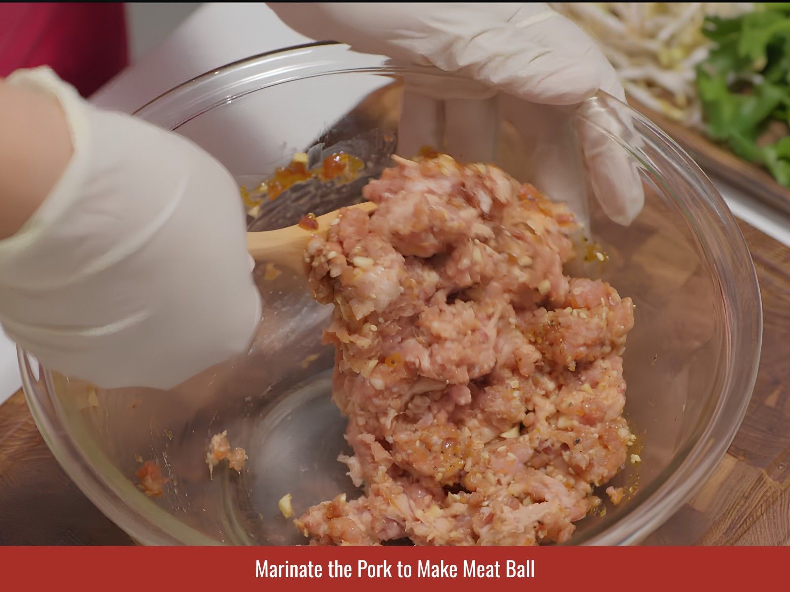 marinate pork for making meatball