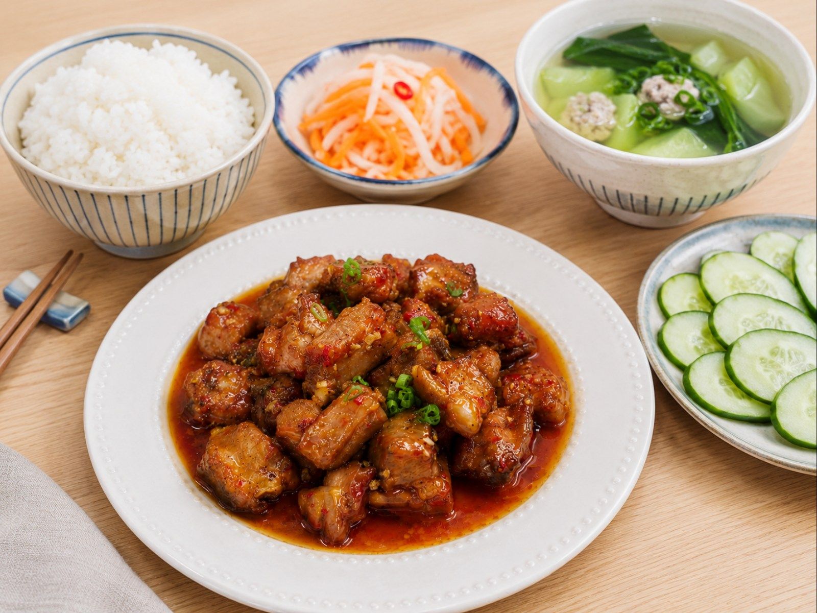 Sườn chiên nước mắm with caramelized glaze