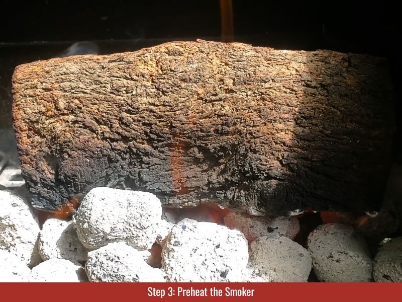 Light charcoal until fully ashed, then wait for clean, thin smoke before adding ingredients