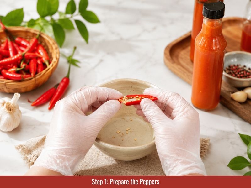 Wear gloves, keep seeds for heat, or remove for milder sauce