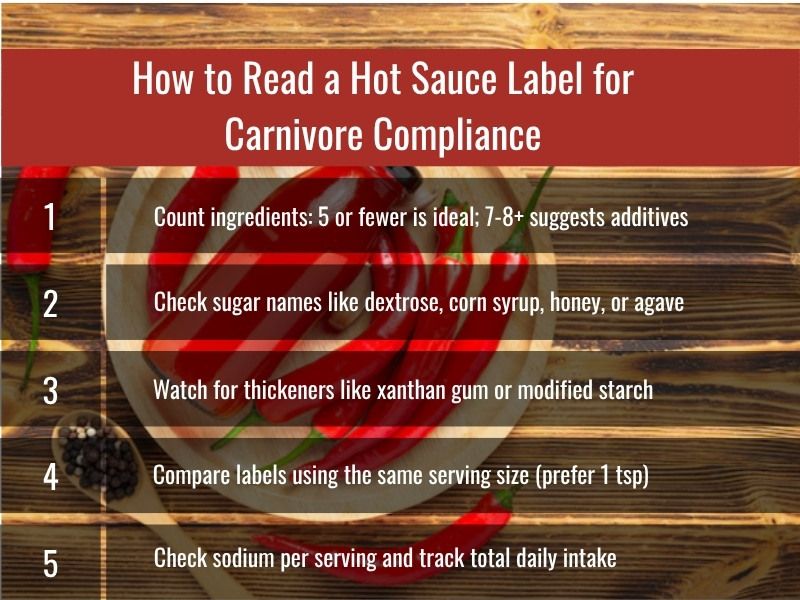 guide to read hot sauce label for carnivore compliance