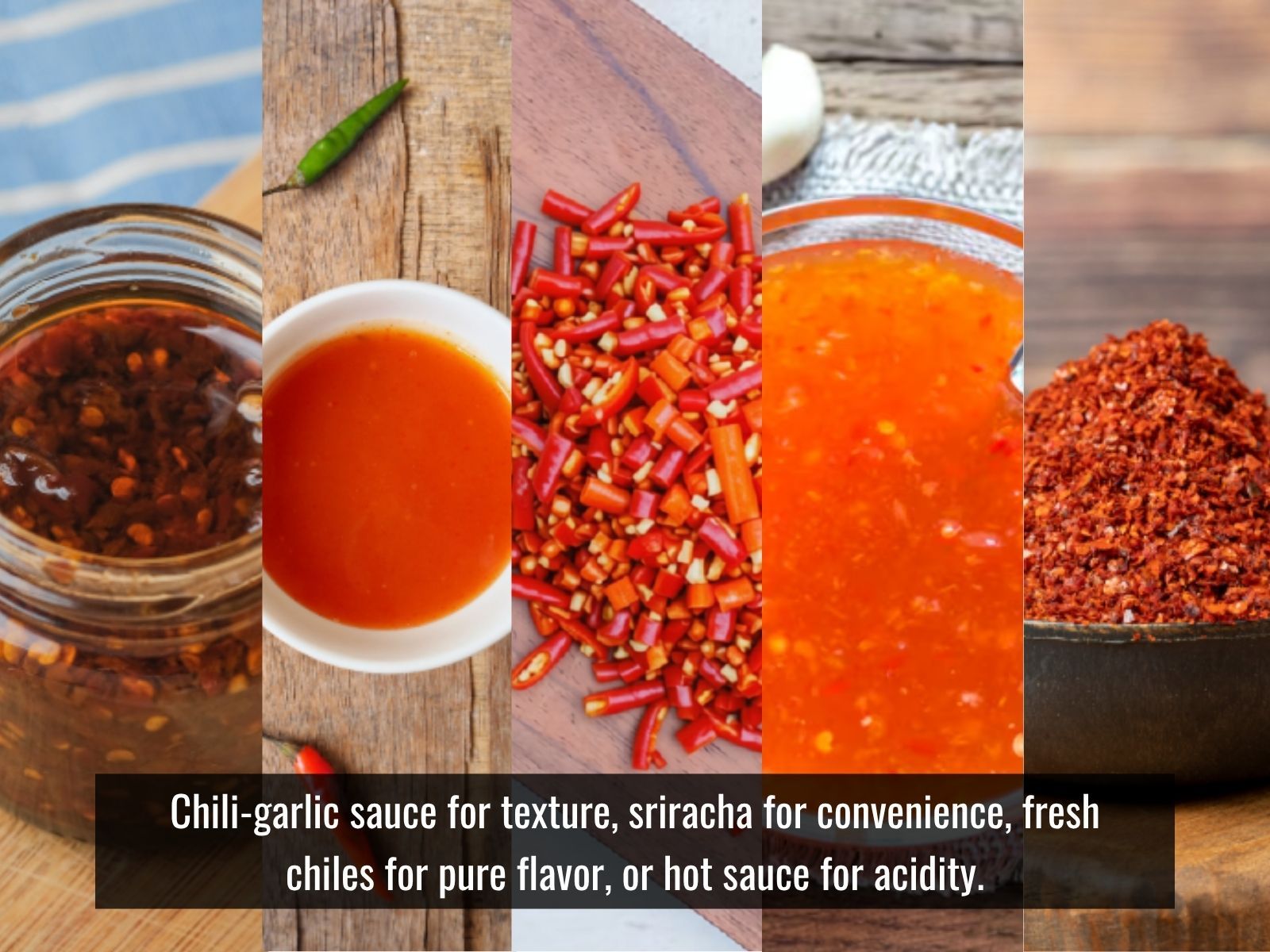 Sambal oelek substitutes including sriracha hot sauce and chiles