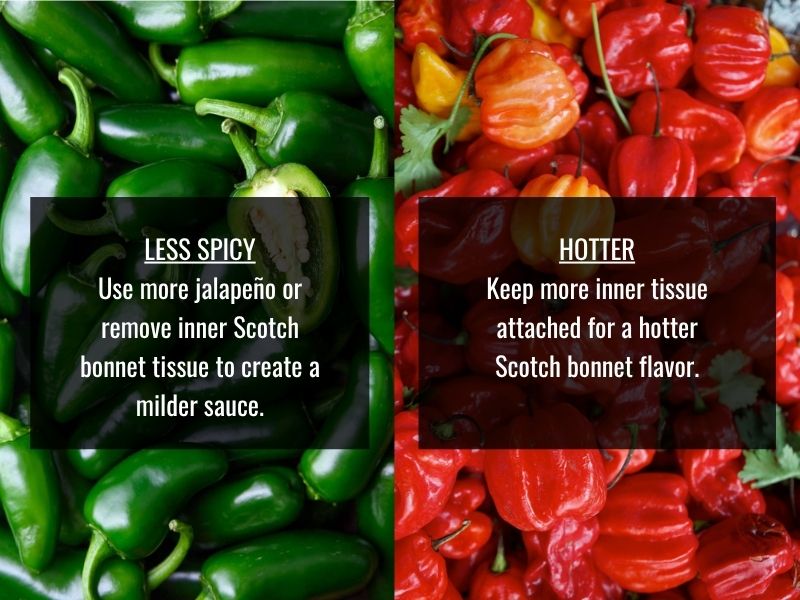Adjust Scotch bonnet hot sauce heat