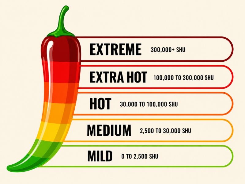 5 range of heat tier in scoville scale