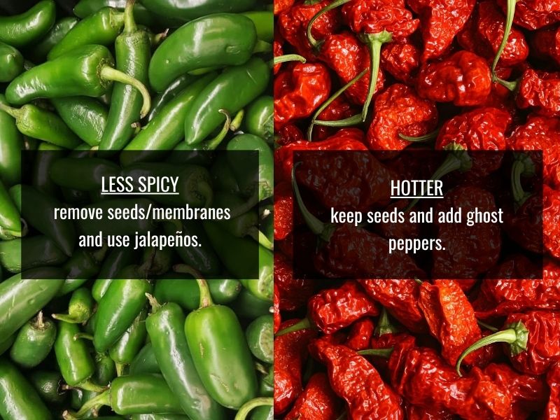 Serrano hot sauce heat level adjustment