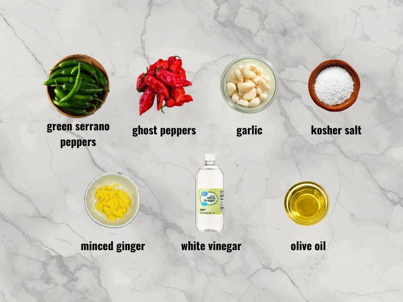 Serrano hot sauce ingredients