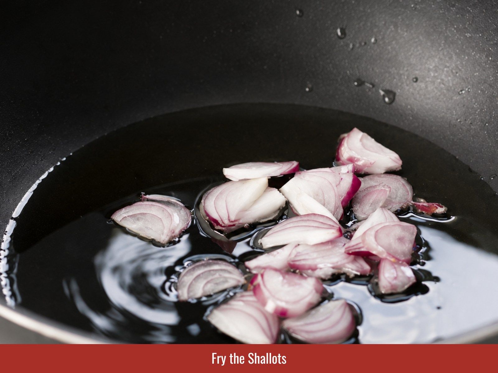 Fry shallots for garnish