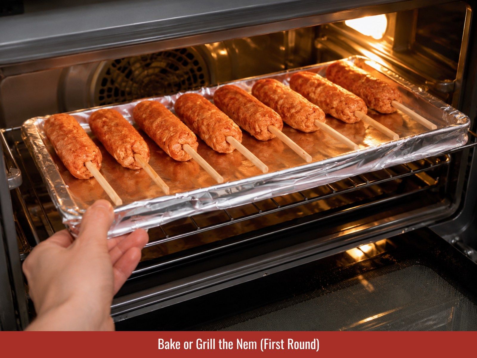 Step 11: Bake or grill the nem (first round)