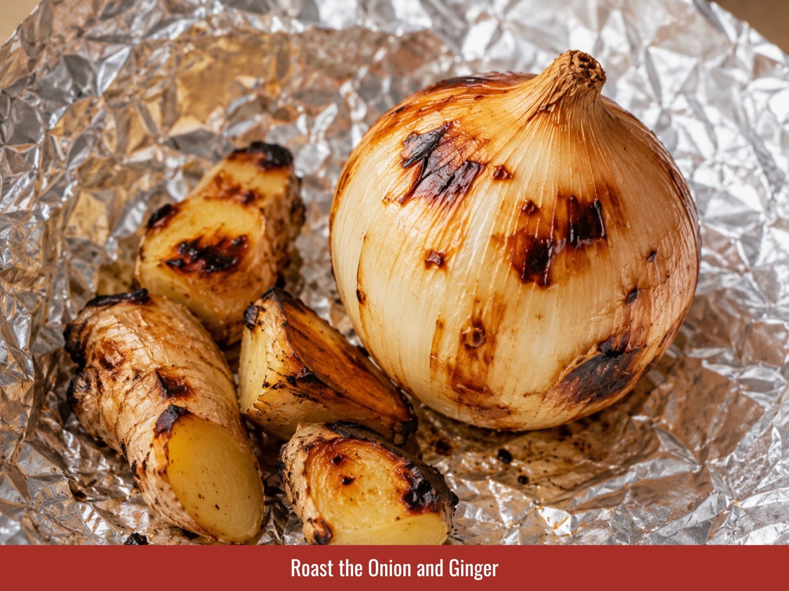 Roasting onion and ginger