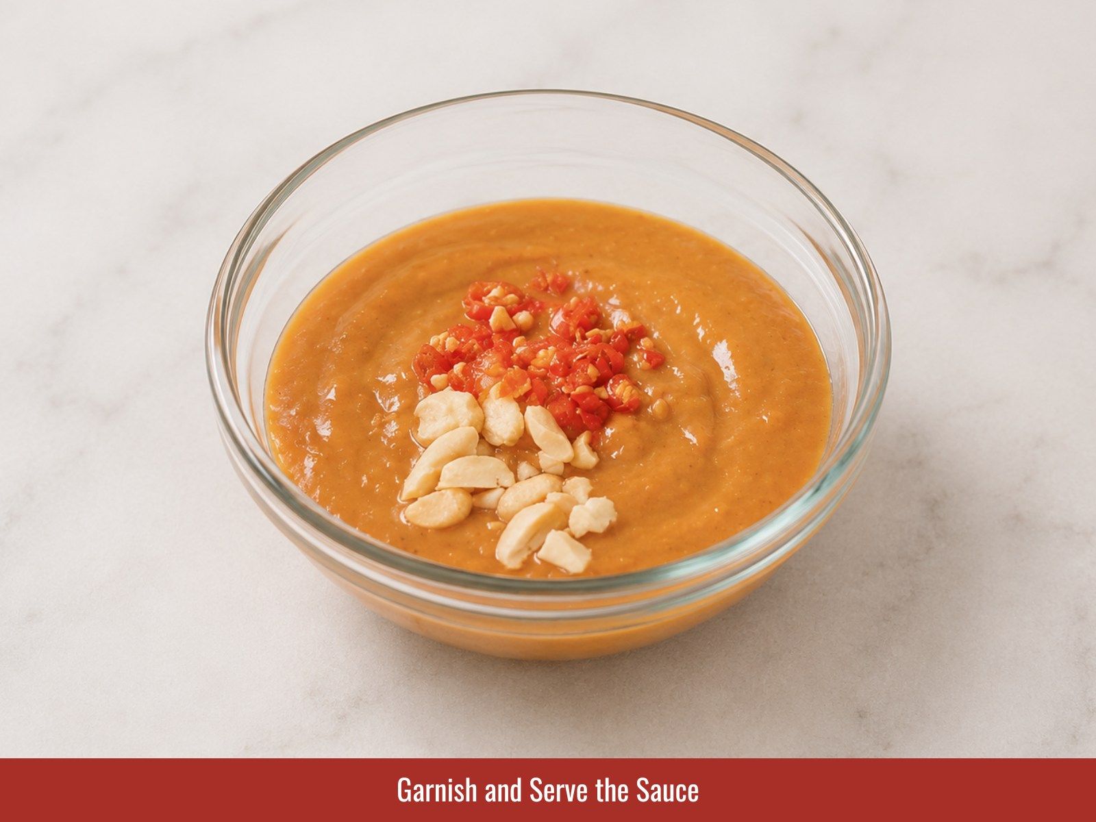 Step 17: Garnish and serve the dipping sauce