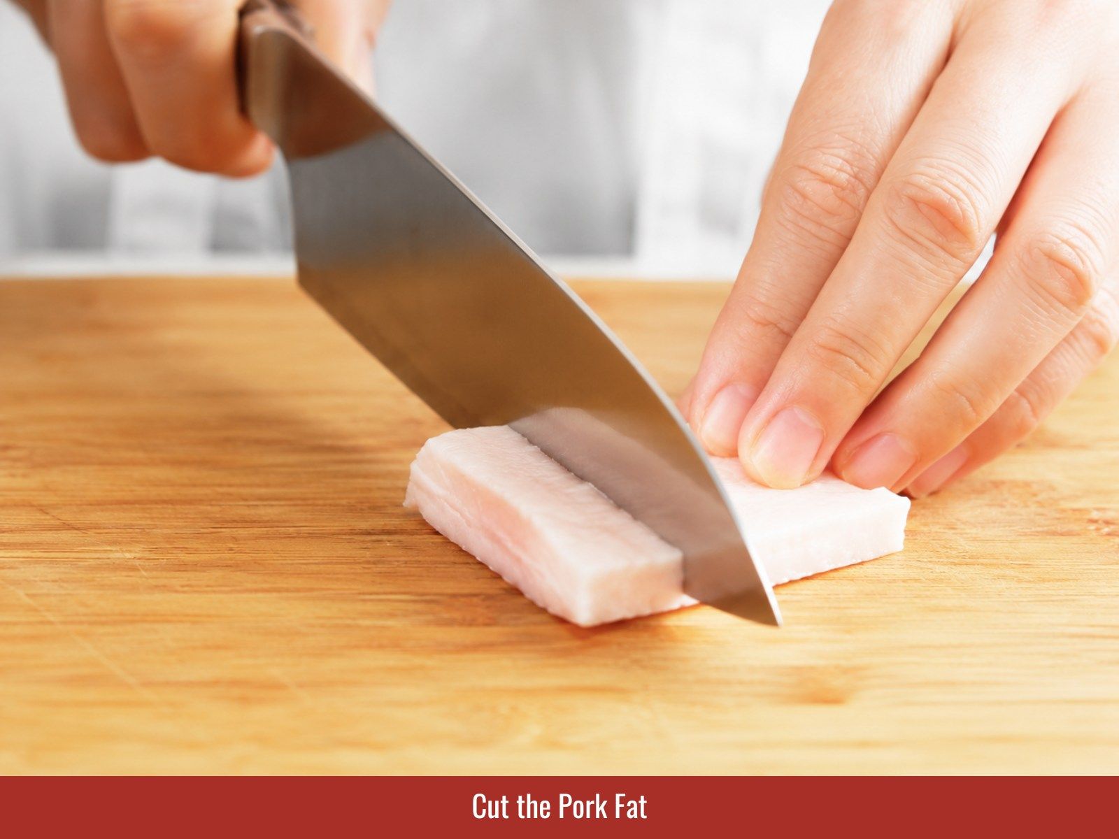 Step 1: Cut the pork fat into cubes