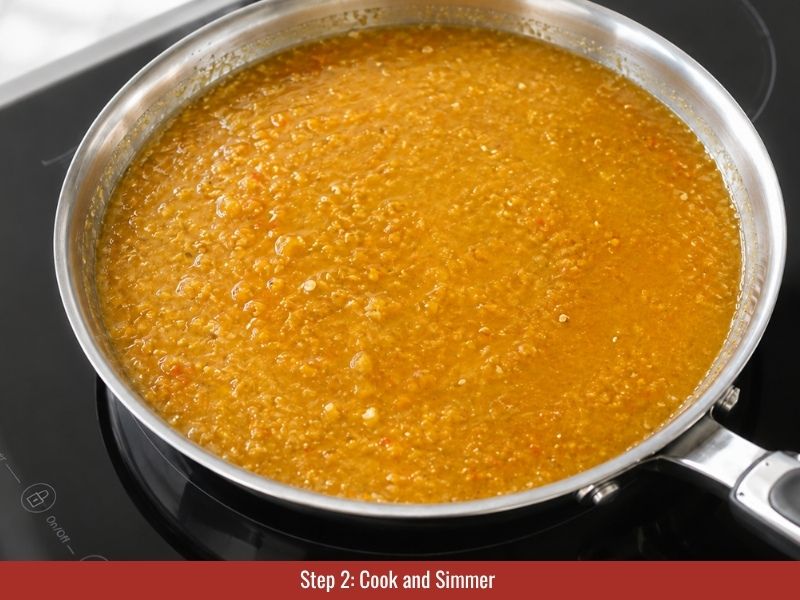 Simmer sauce until flavors meld