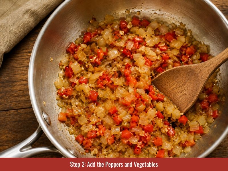add pepper and vegetables to habanero hot sauce