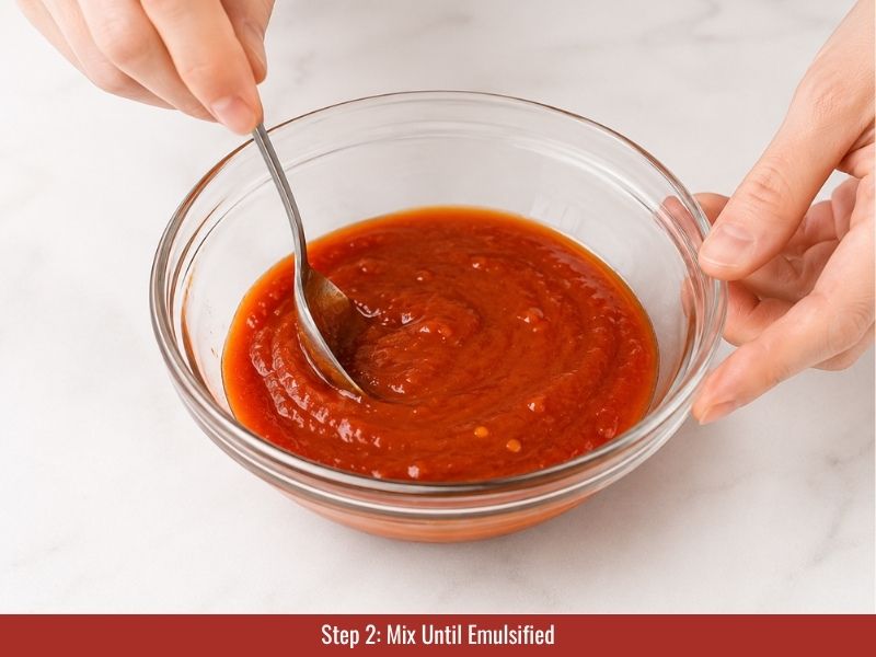 Mix Japanese hot sauce ingredients