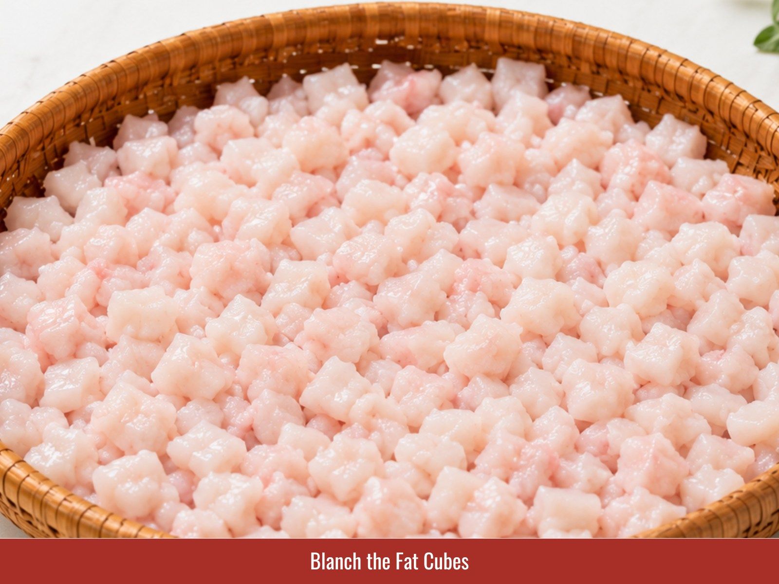 Step 2: Blanch the fat cubes