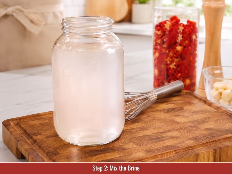 Mix brine for Trinidad Scorpion hot sauce